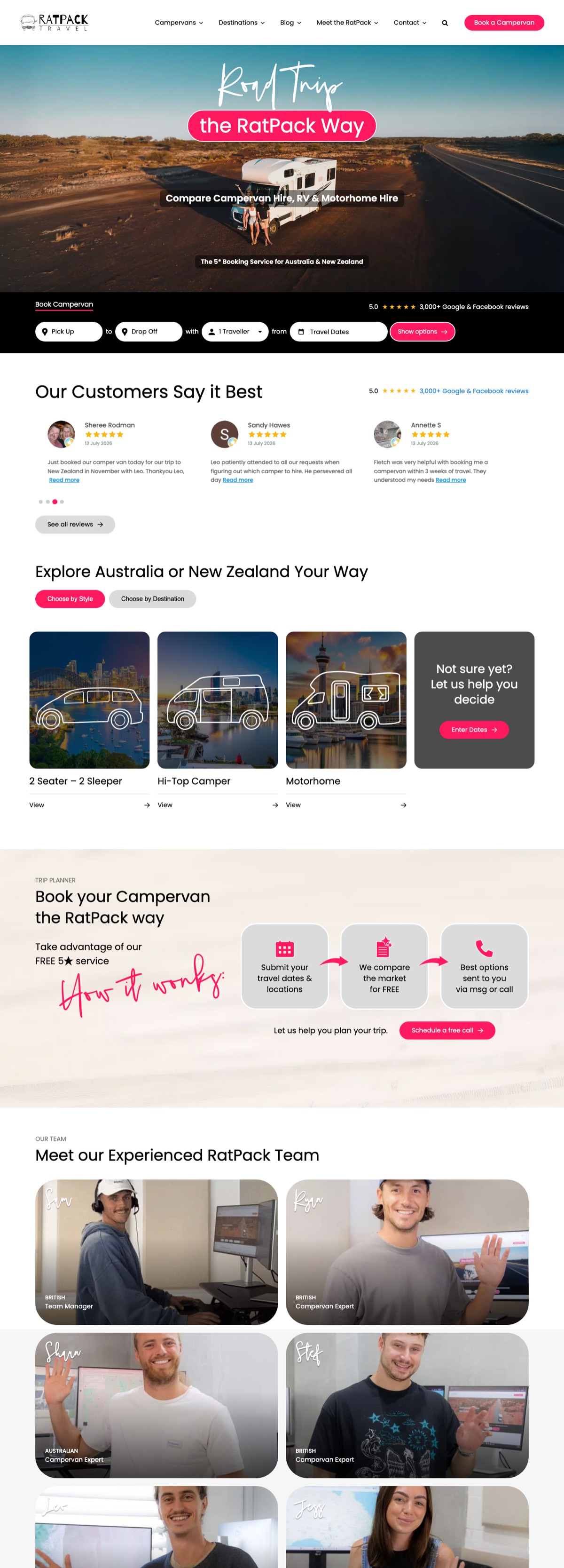 RatPack Travel website