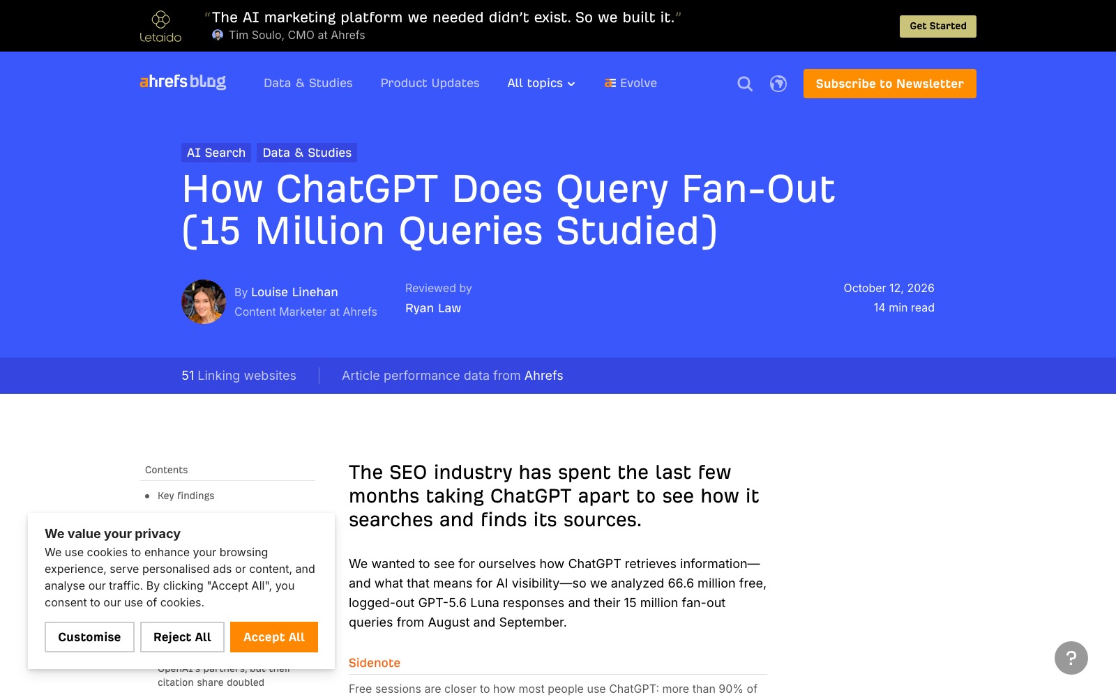 The original story on Ahrefs