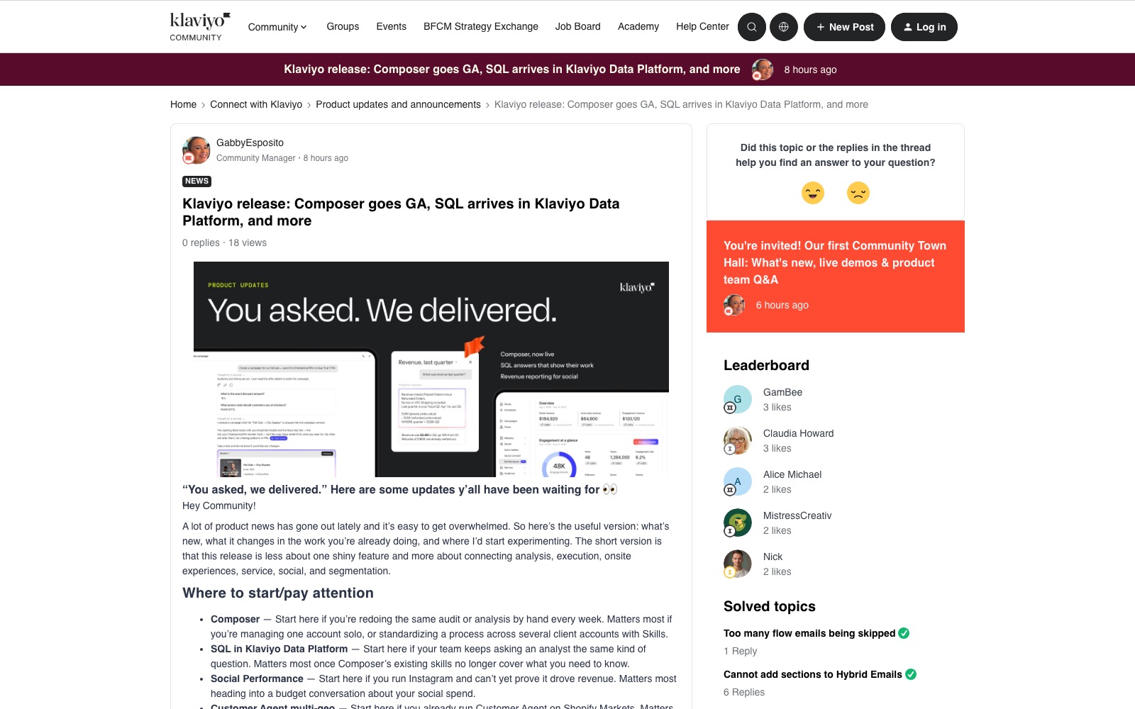 The original story on Klaviyo Community