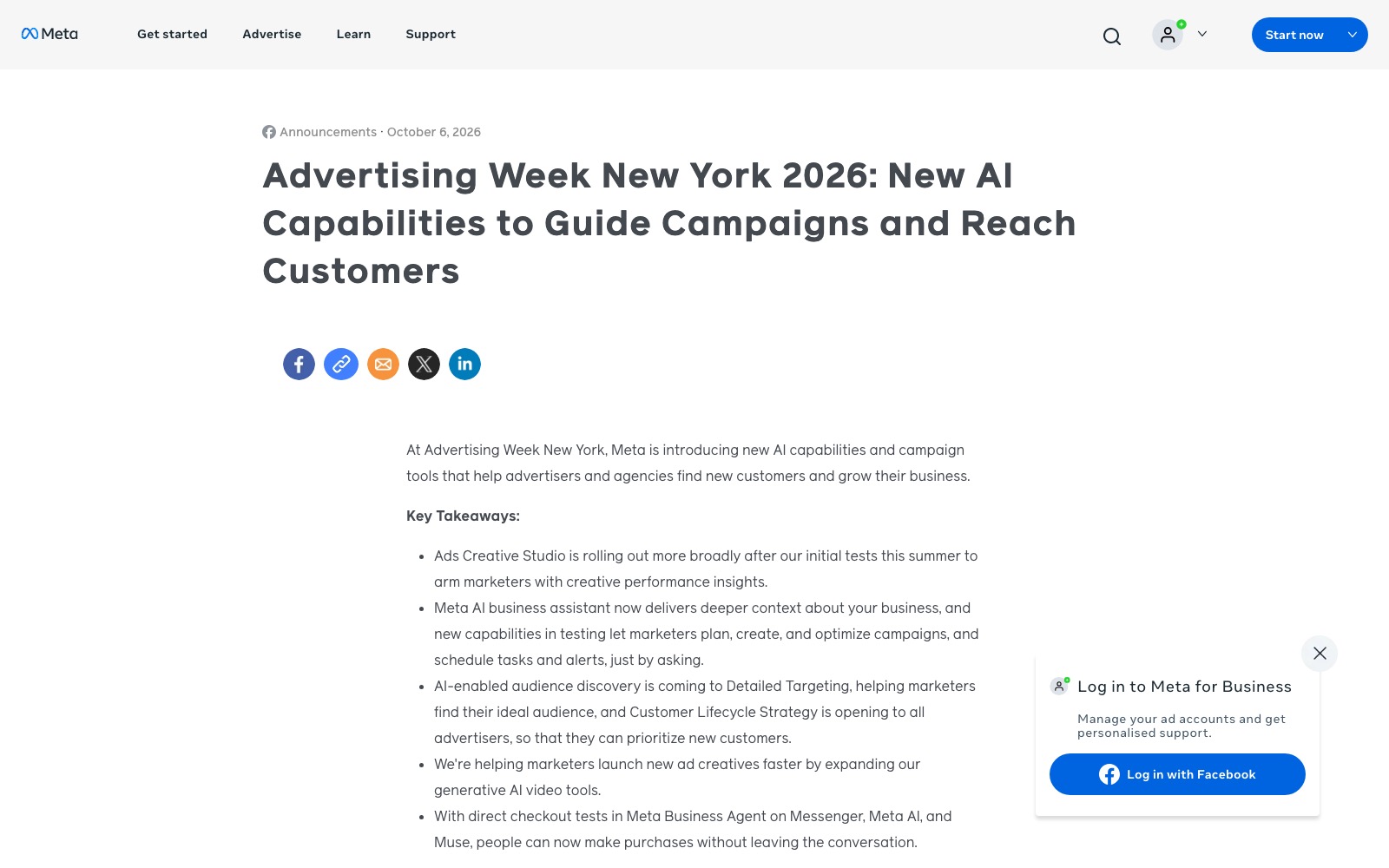 The original story on Meta for Business