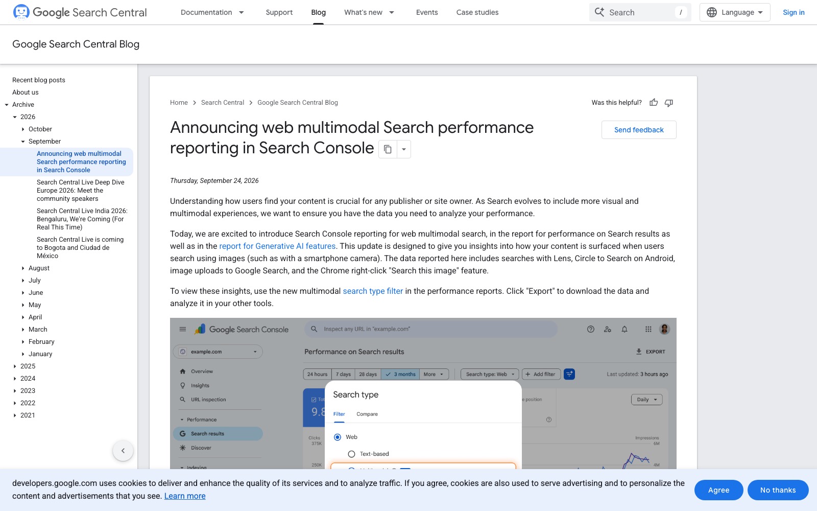 The original story on Google Search Central Blog