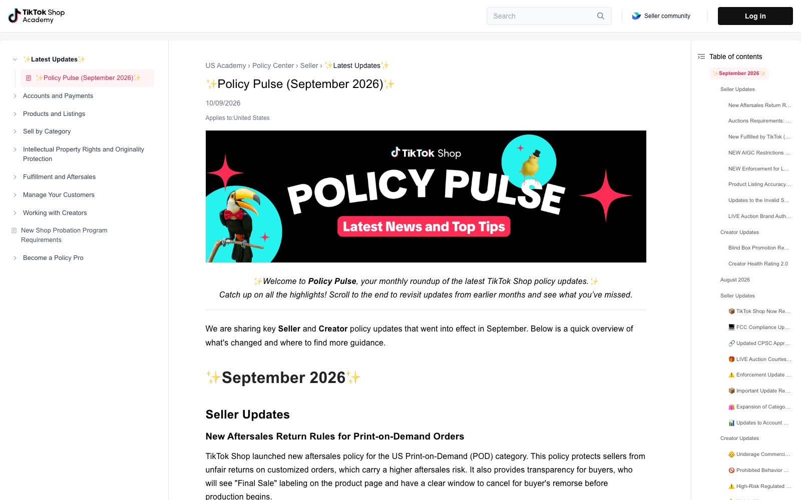 The original story on TikTok Shop Seller University (US)